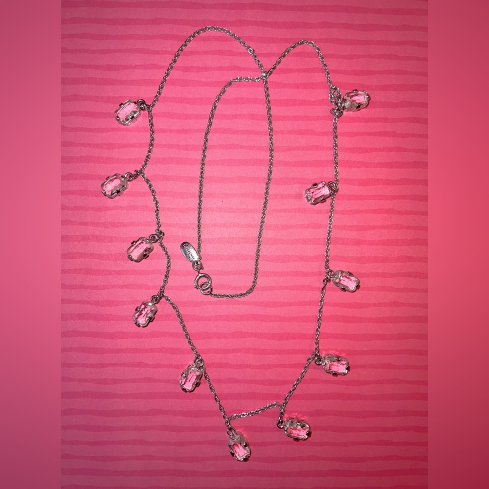 Silver Necklace with Clear Stones